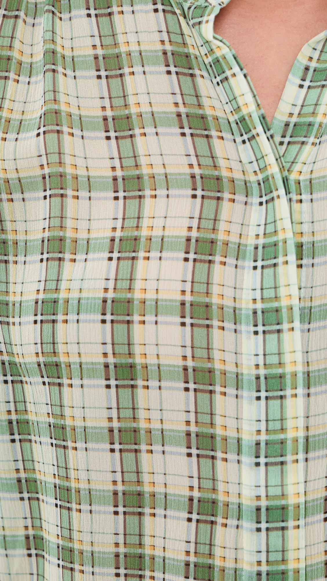 The Gillian Top Jade Green Plaid