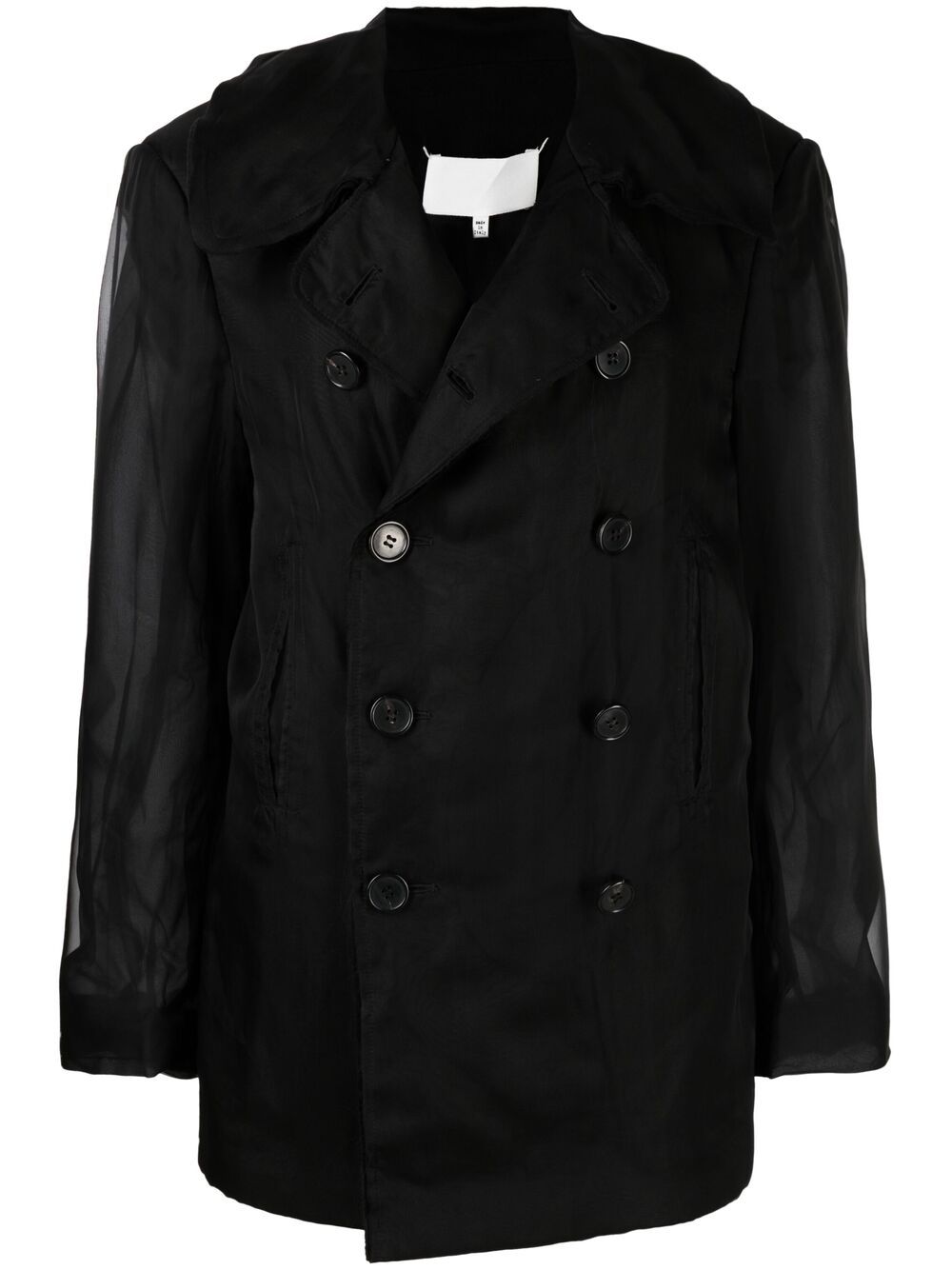 Double-breasted organza jacket - Black