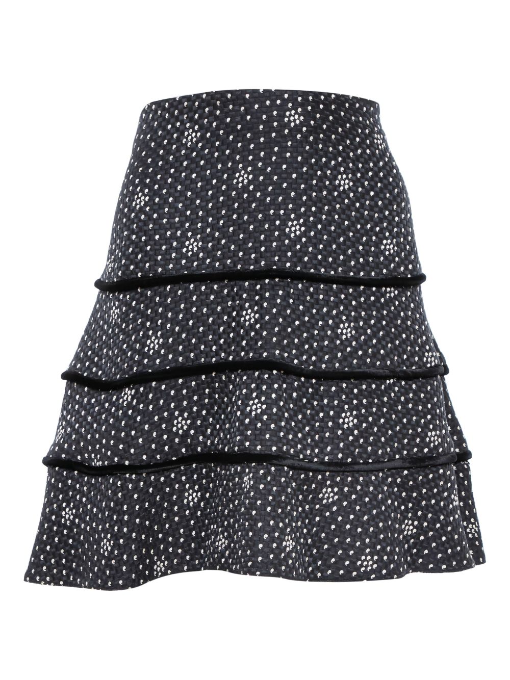 Ruffled midi skirt - Black