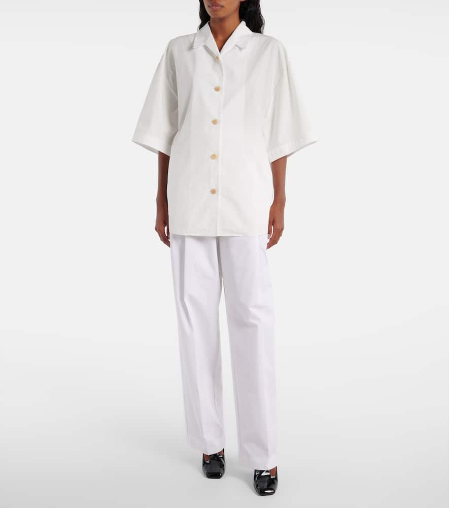 Trenton cotton poplin wide-leg pants