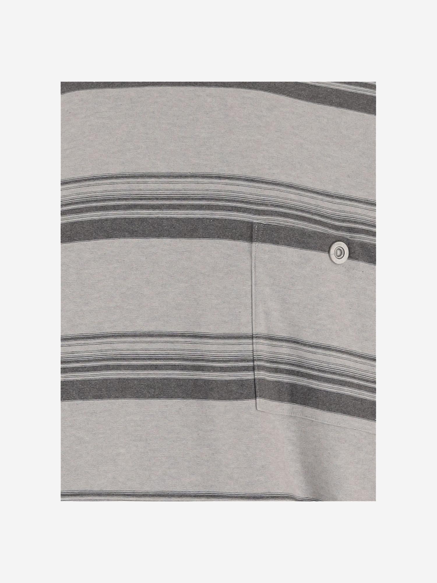 Striped Cotton T-Shirt — Gray