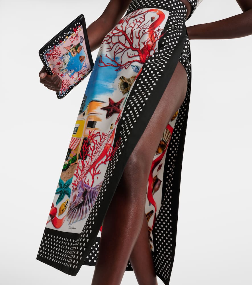 Capri printed cotton maxi skirt