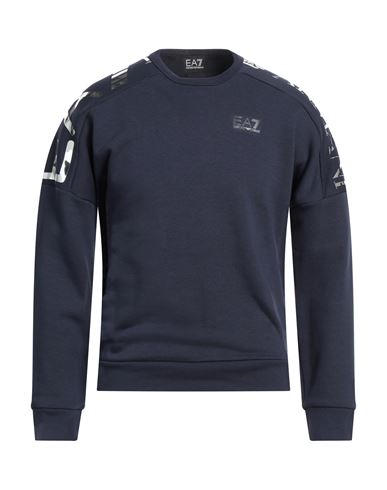 Man Sweatshirt Navy Size XXL Cotton, Polyester, Elastane
