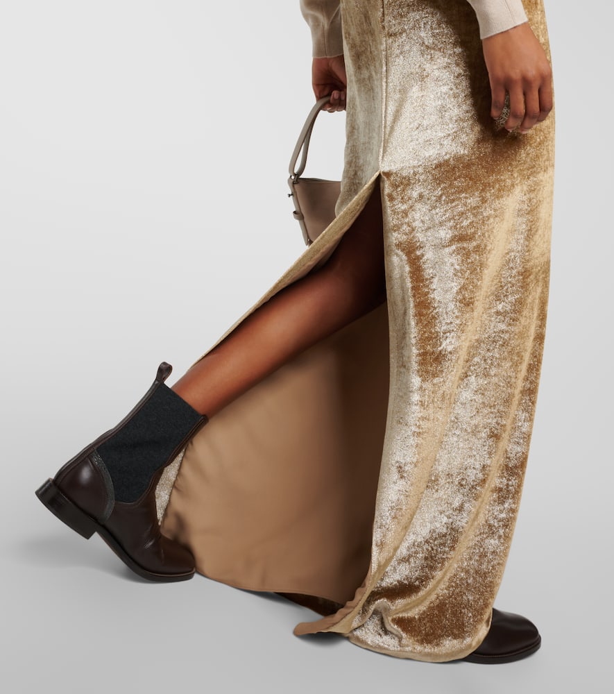 Velvet maxi skirt