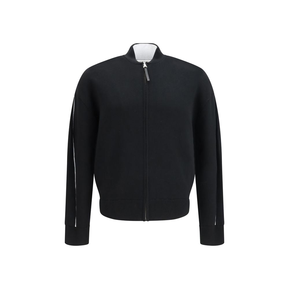 Wool-Blend Cardigan — Black