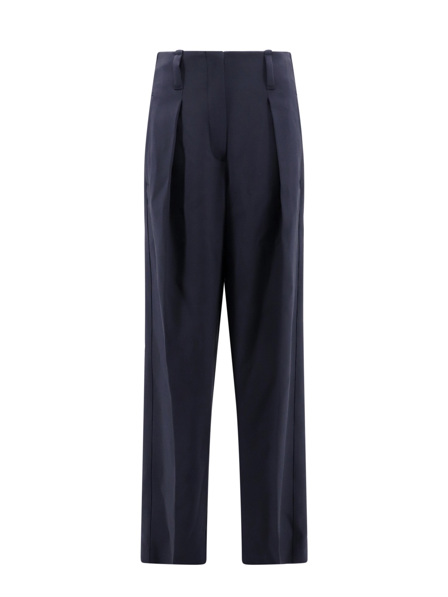 High-waist pleated trousers - Blue