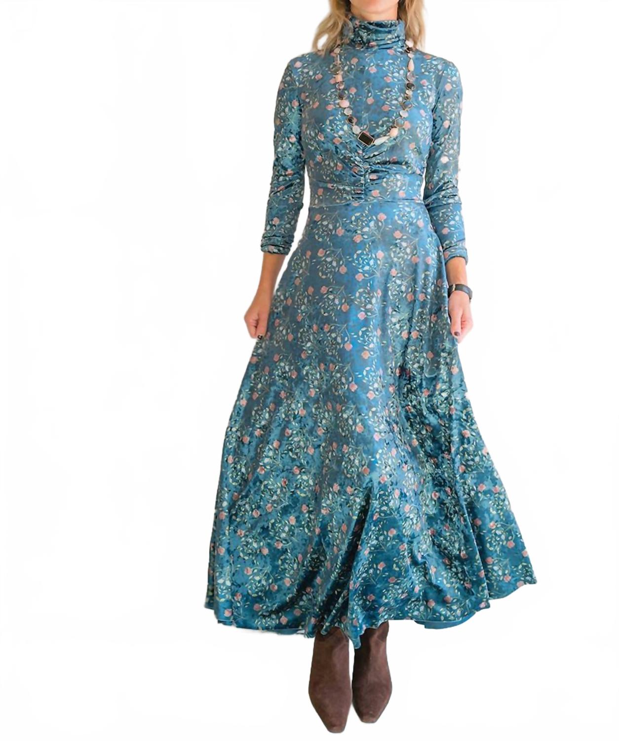 Ranat Velvet Dress In Teal