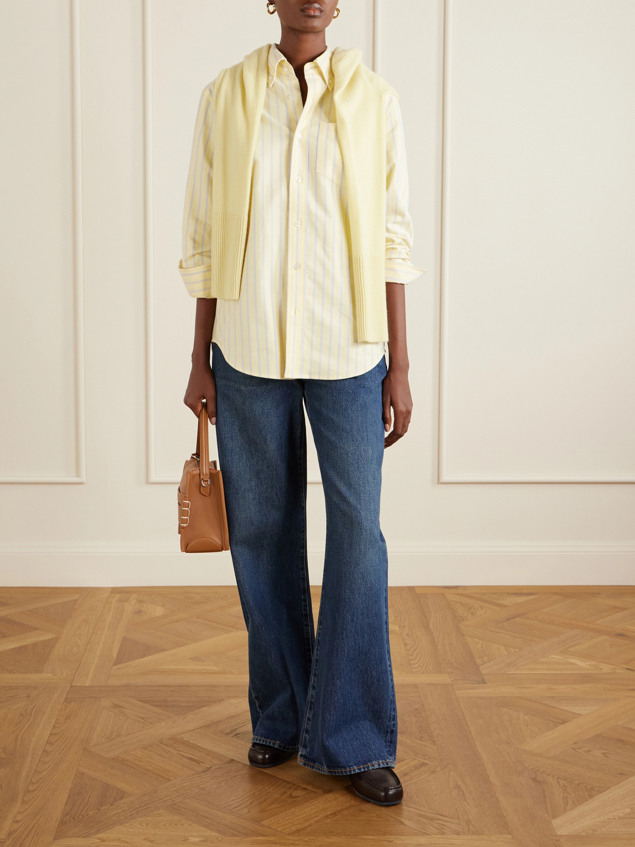 Striped Cotton Shirt - Yellow
