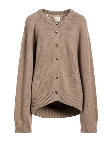 Woman Cardigan Khaki Size S Cashmere