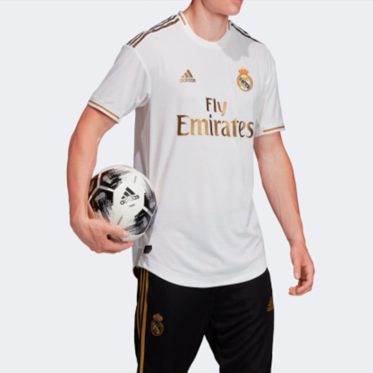 Real Madrid 19-20 Season Player Edition Home Alphabet Logo Stripe Sports Soccer/Football Short Sleeve Jersey White