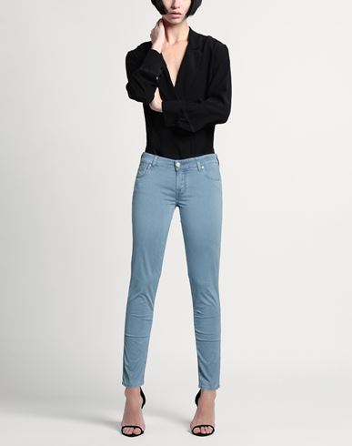 Jacob Cohёn Woman Pants Slate blue Size 28 Cotton, Elastane