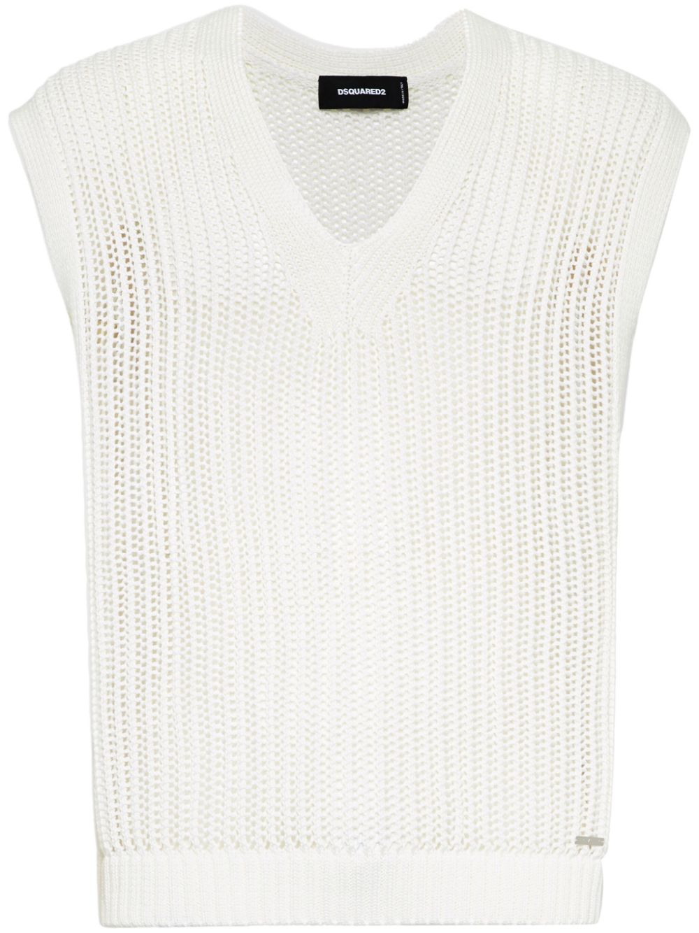 Open-knit vest - White