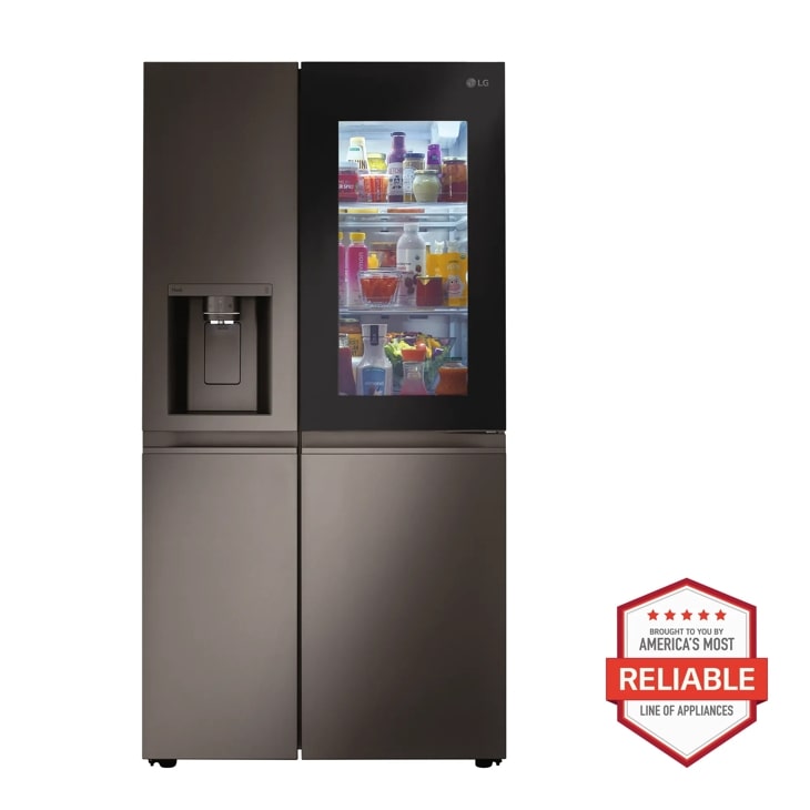 LG Side-By-Side InstaView® Refrigerator, Black Stainless Steel, . ft