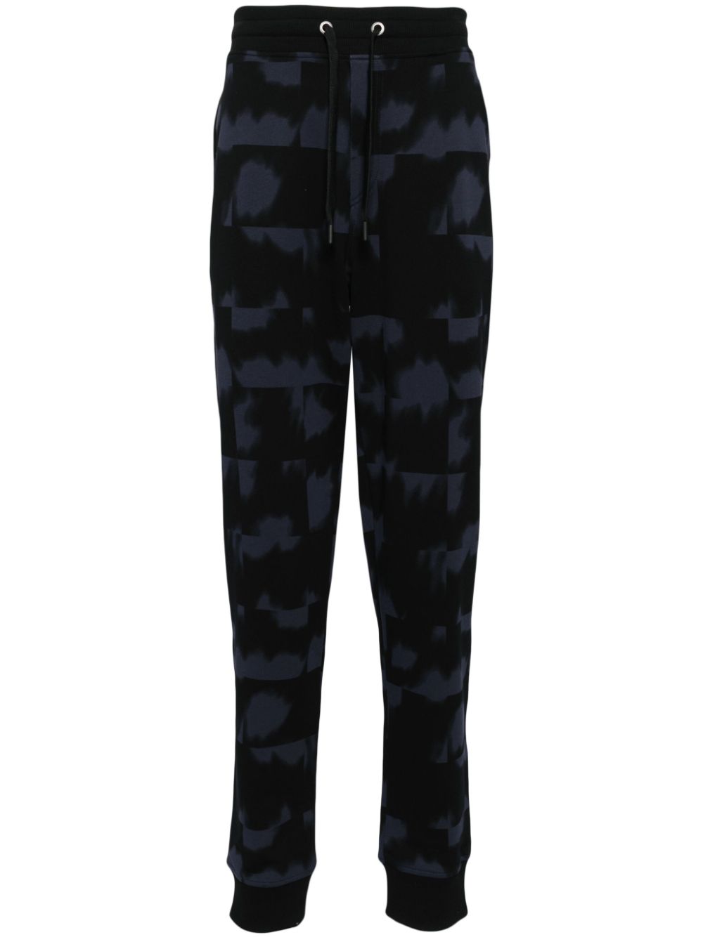 Appliqué-logo cotton track pants - Black