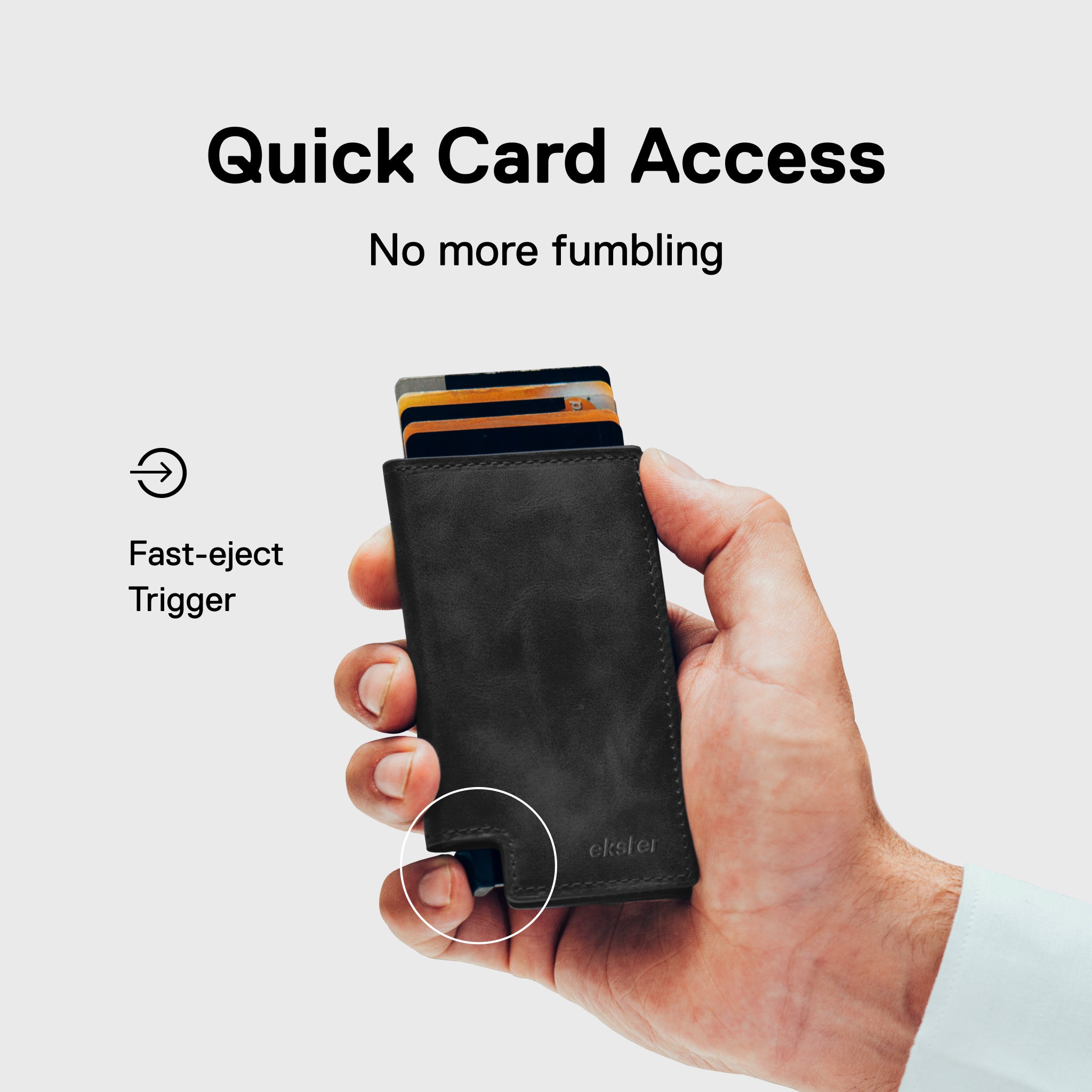 Men's Wallet - Smiley x Ekster Premium Slim Men's Wallet Trackable Wallet Leather Smart Wallet RFID Blocking