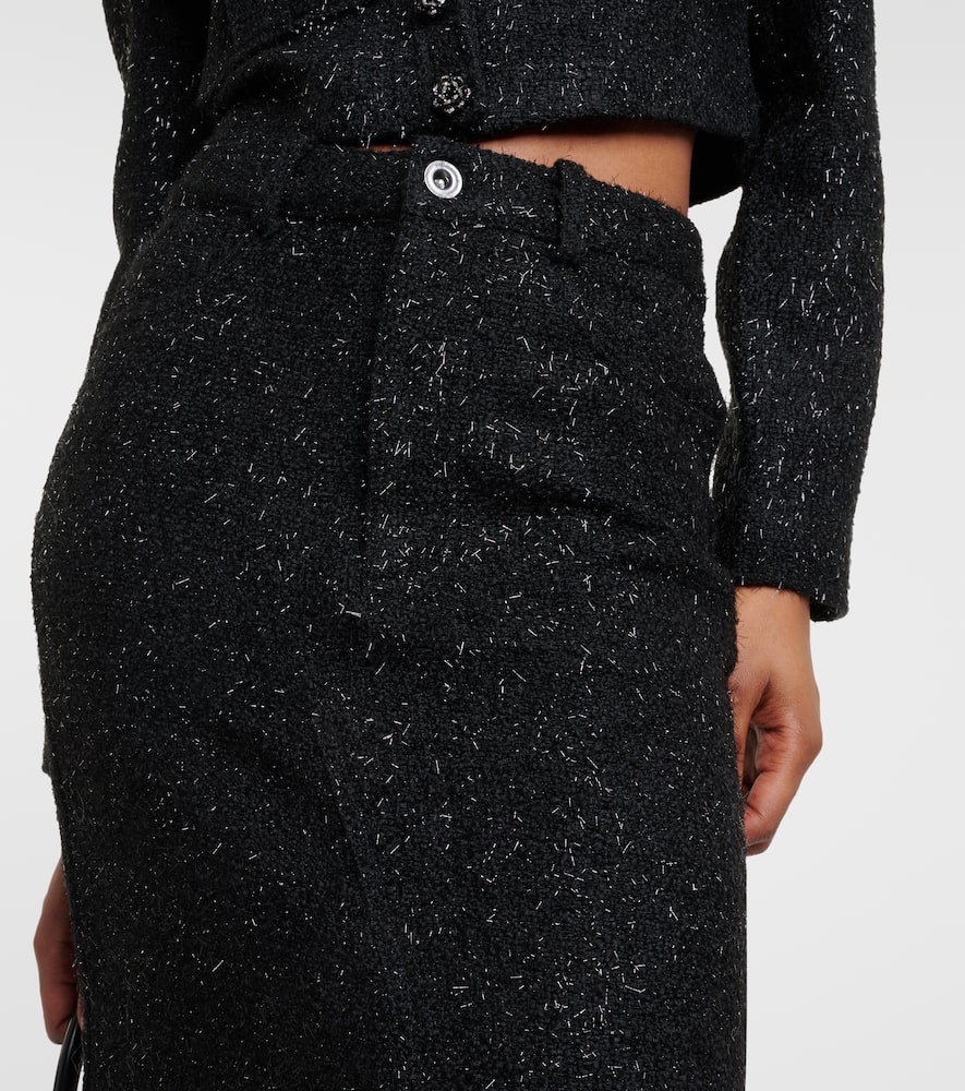 Self-Portrait Bouclé maxi skirt