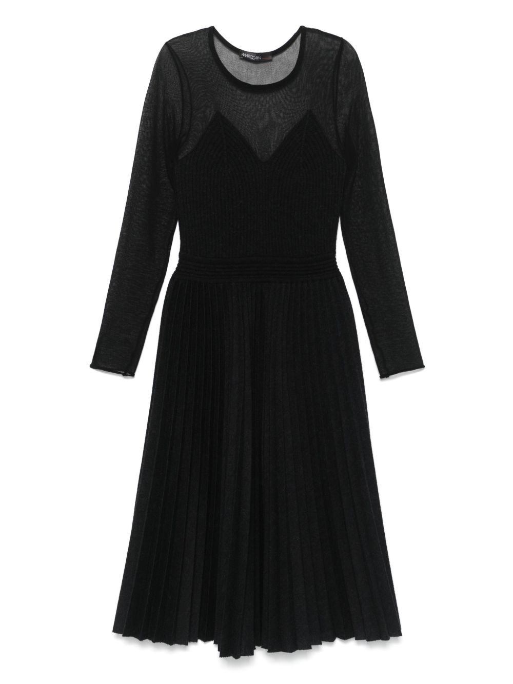 Pleated midi dress - Black