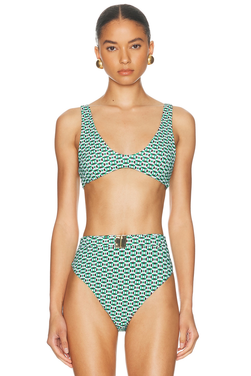 La Porte Kaleigh Top in Green,Brown. - M also in L, S