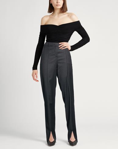 Woman Pants Charcoal Size 6 Virgin Wool, Polyamide, Elastane