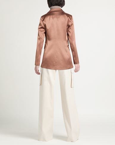 Woman Blazer Brown Size 4 Polyester, Elastane