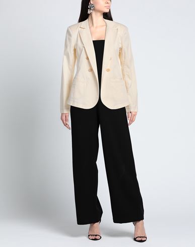 Alessia Santi Woman Blazer Cream Size 6 Polyester, Elastane