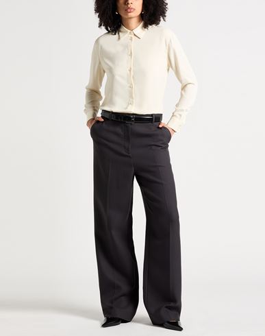 Woman Pants Charcoal Size 8 Virgin Wool, Silk