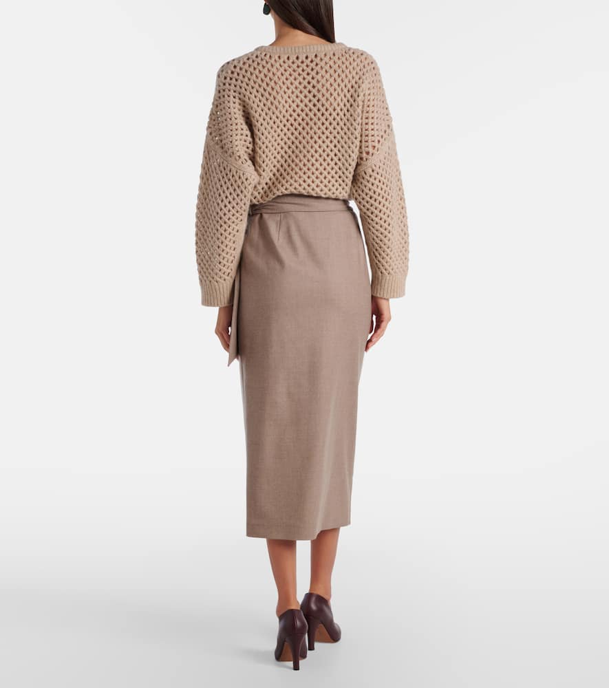 Bingo cashmere-blend wrap skirt