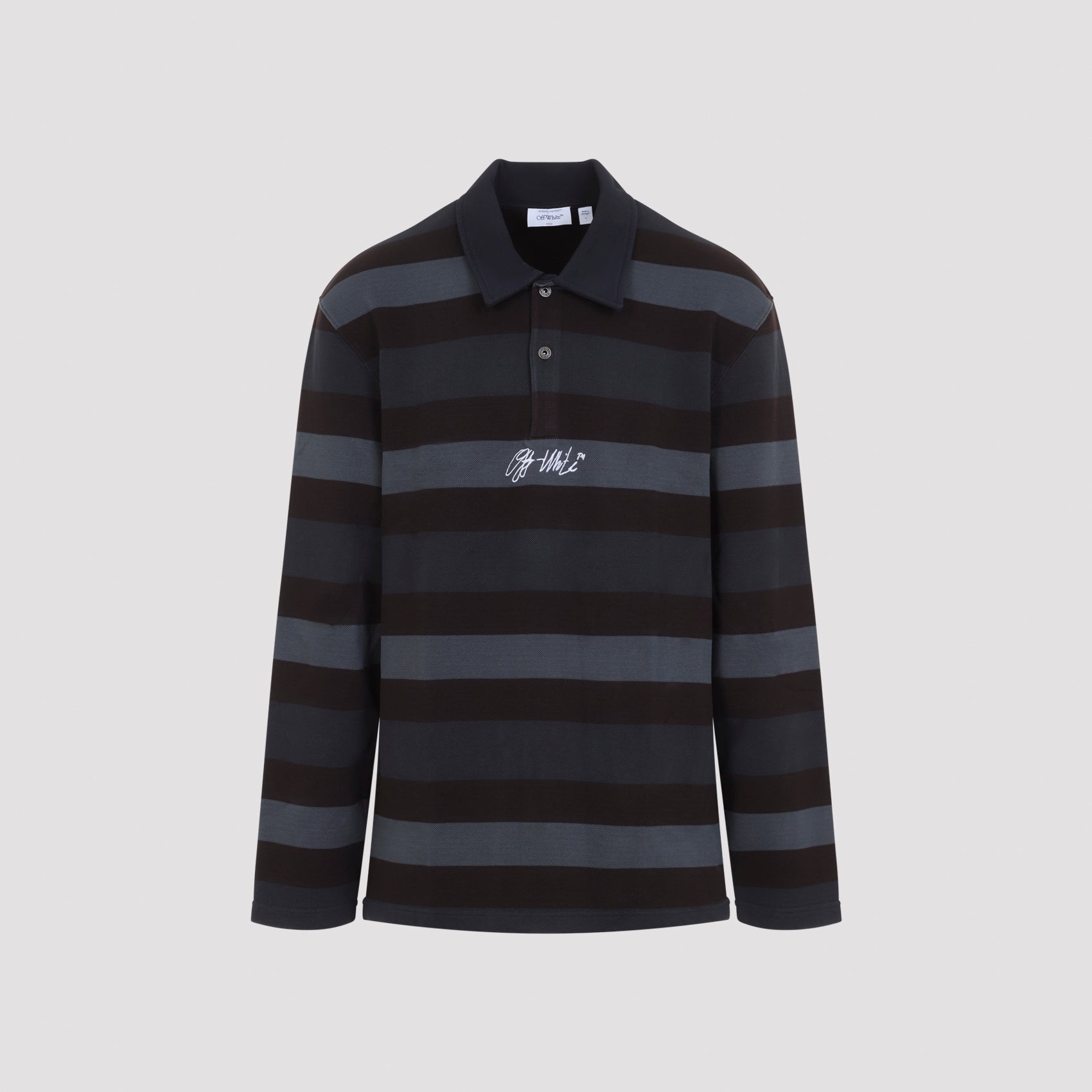 Stroke Logo Relaxed Long Sleeve Polo Shirt