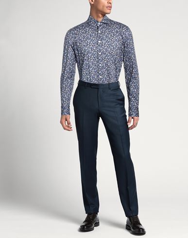 Man Shirt Midnight blue Size 17 Cotton