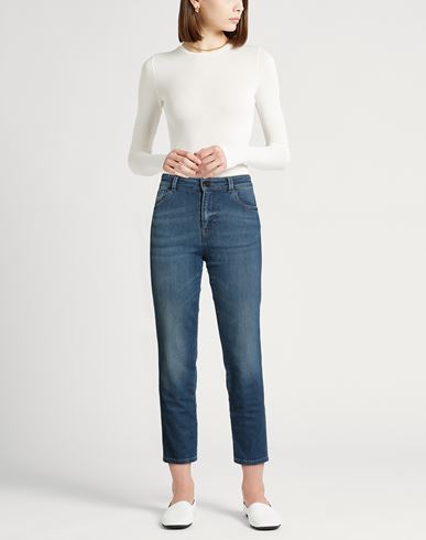 Woman Jeans Blue Size 27 Cotton, Elastane
