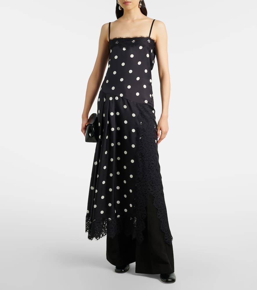Capo polka-dot silk slip dress
