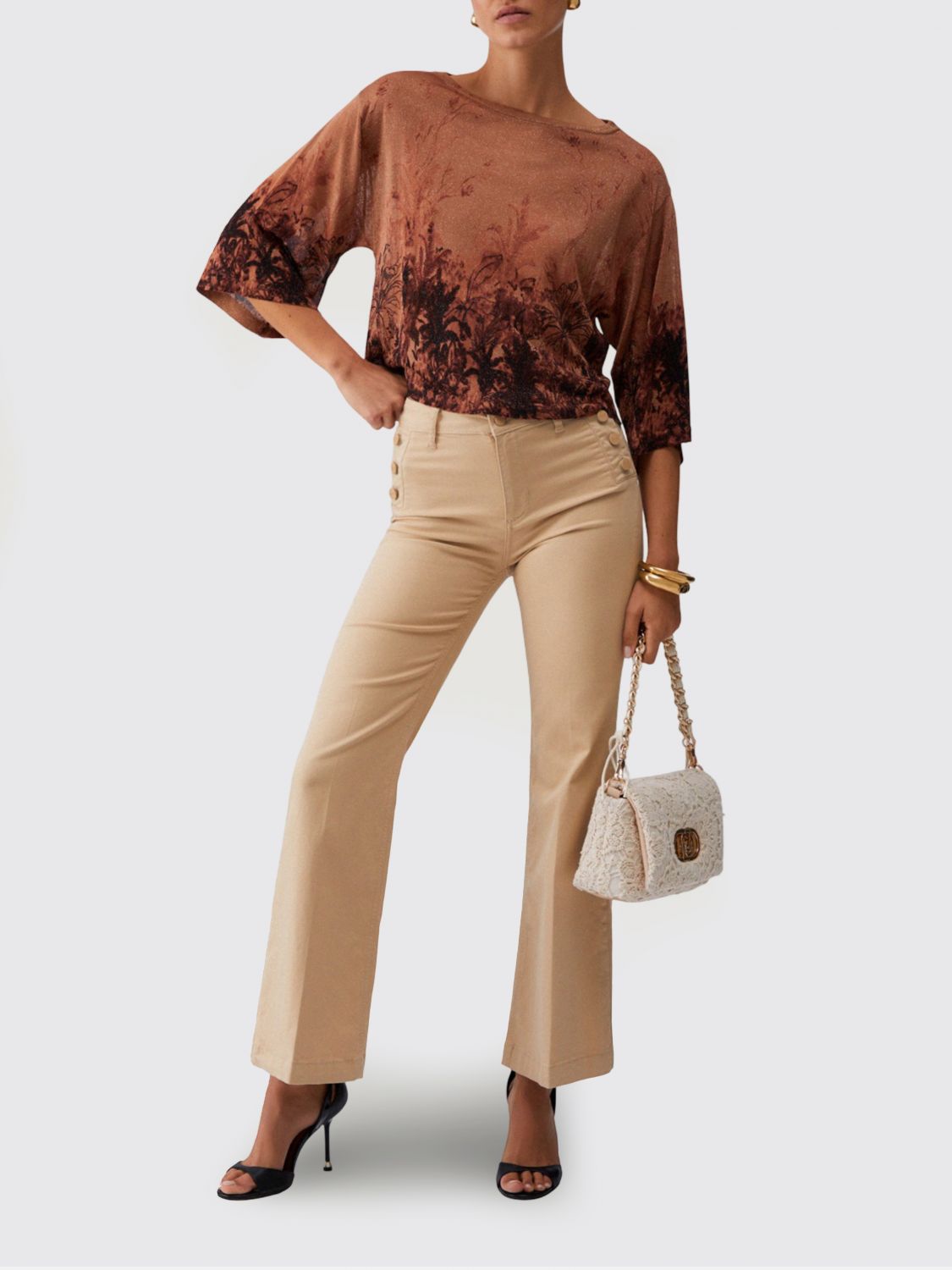 Pants Woman color Cream