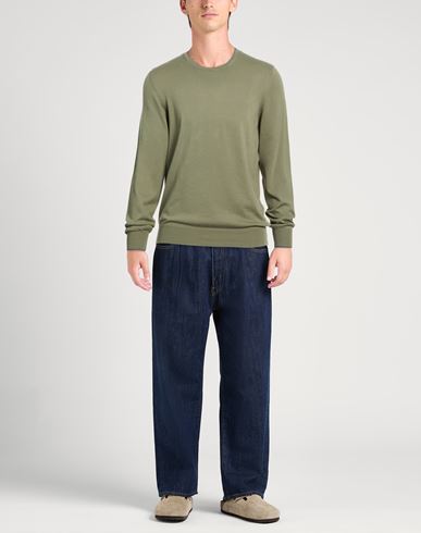 Man Sweater Sage green Size 42 Cotton