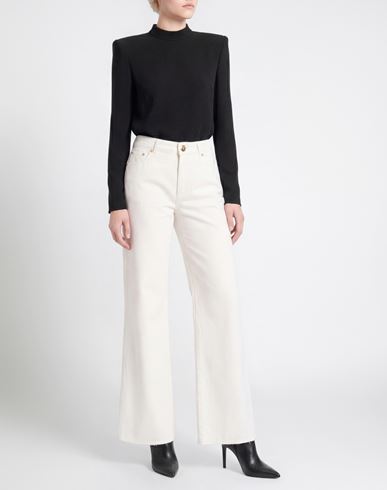 Woman Jeans Cream Size 36 Cotton