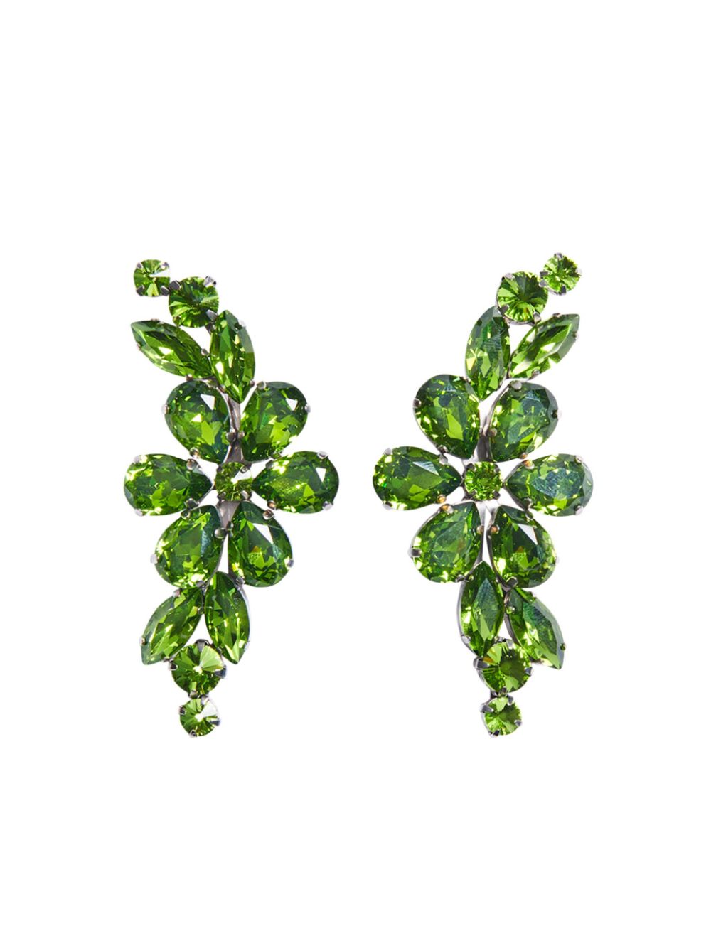 Floral Crystal earrings - Green