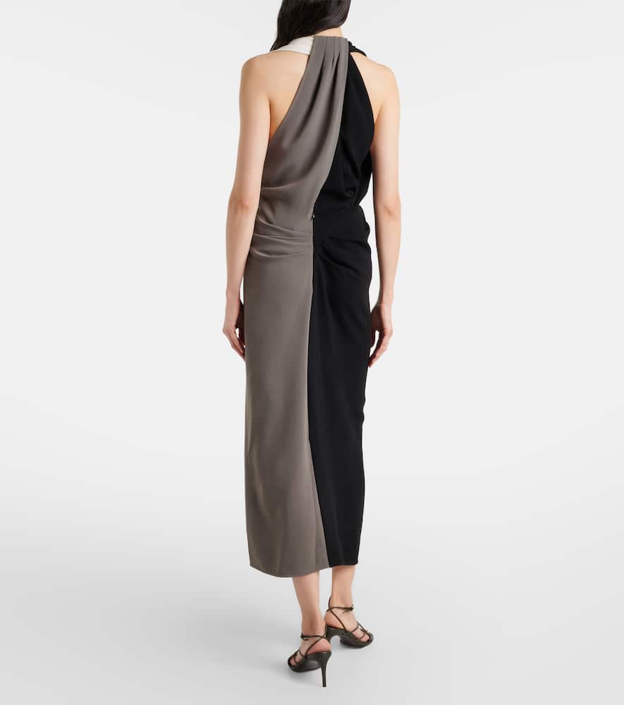 Elsa draped crêpe midi dress