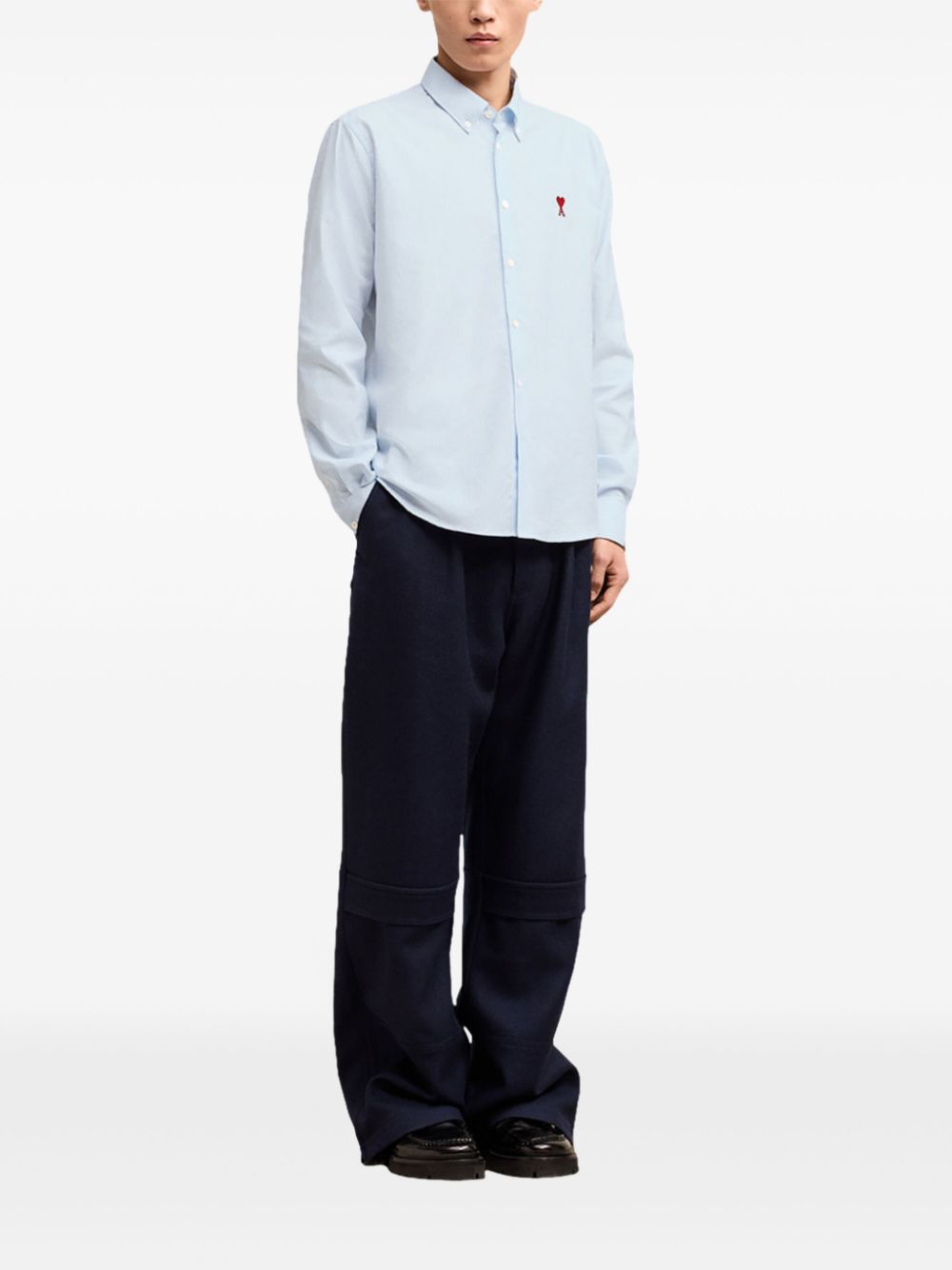 Light Blue Embroidered Logo Shirt