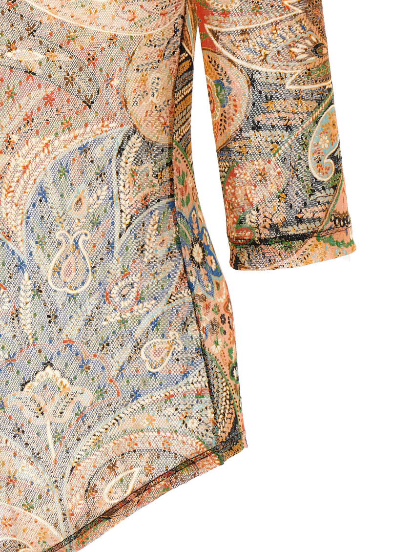 Etro - paisley foliage top round neck keyhole