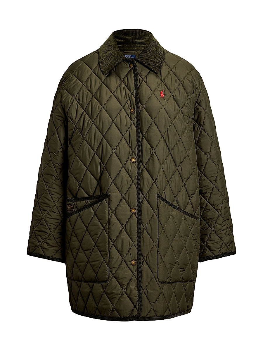 Women's Oversized Quilted Barn Jacket - Ranger Green