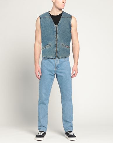 Man Denim outerwear Blue Size L Cotton