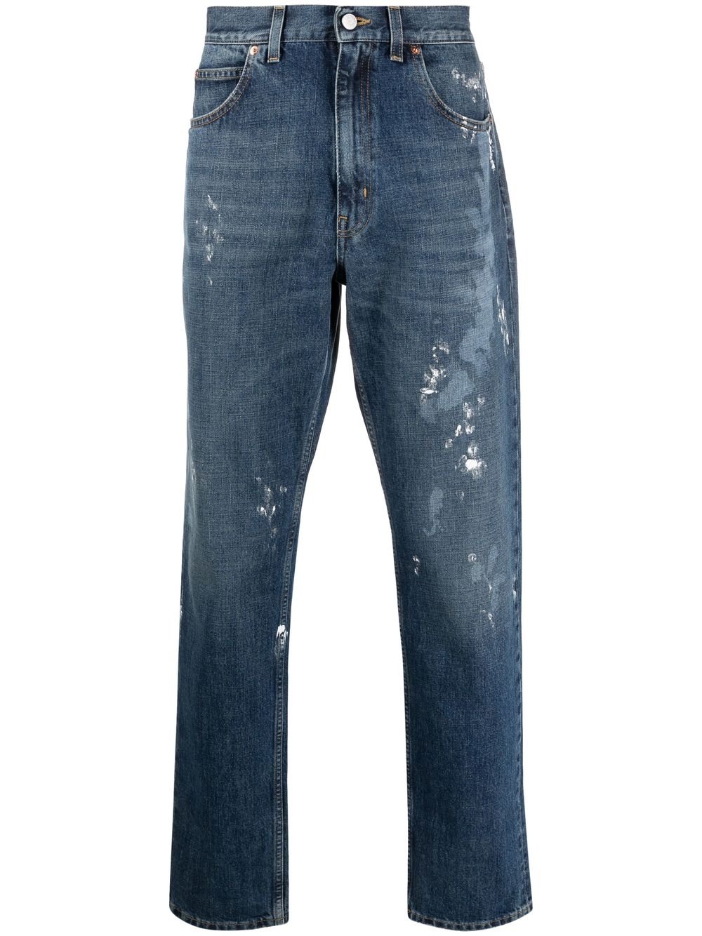 Painter-wash straight jeans - Blue