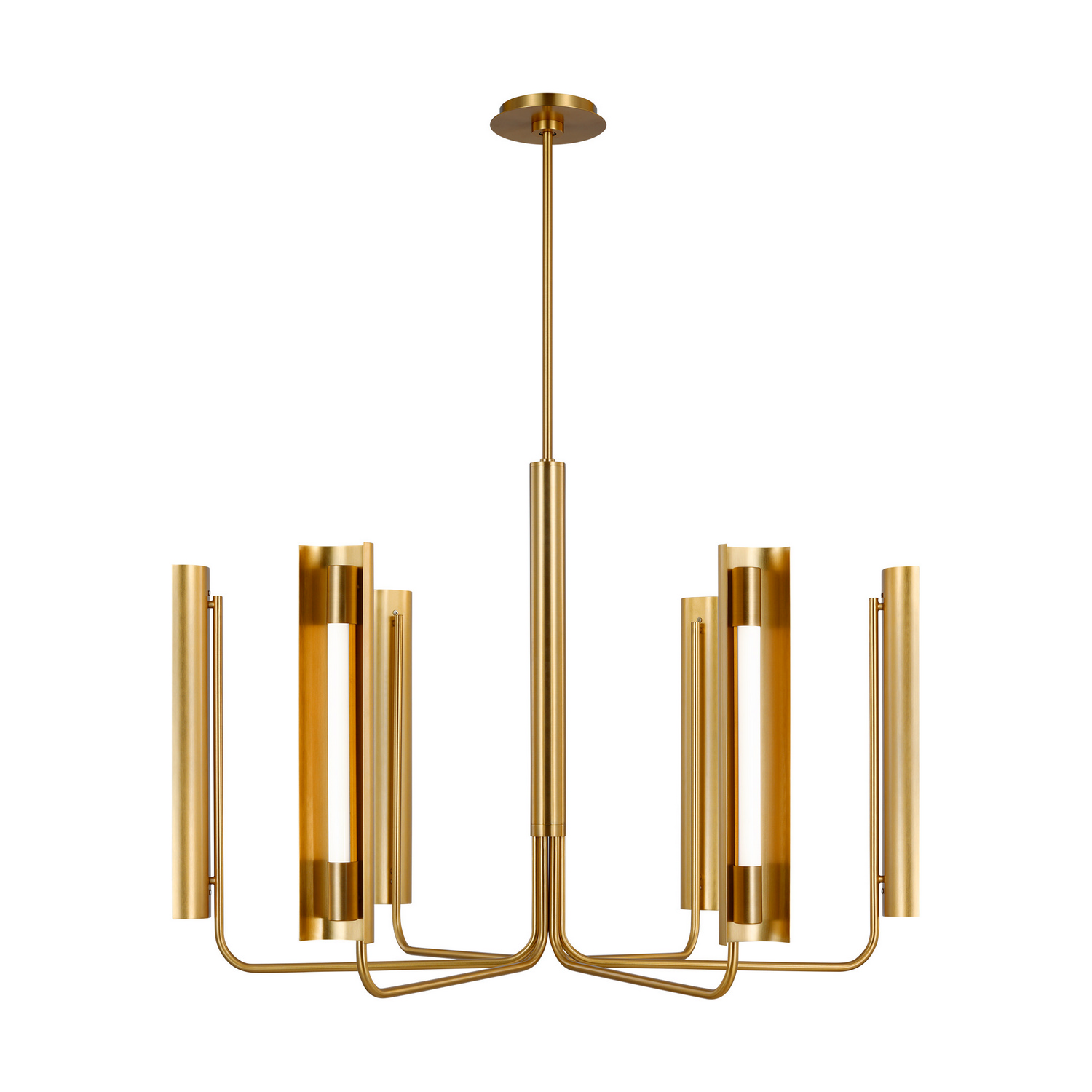 Visual Comfort Studio Carson 6-Light Chandelier in Burnished Brass by Kelly Wearstler