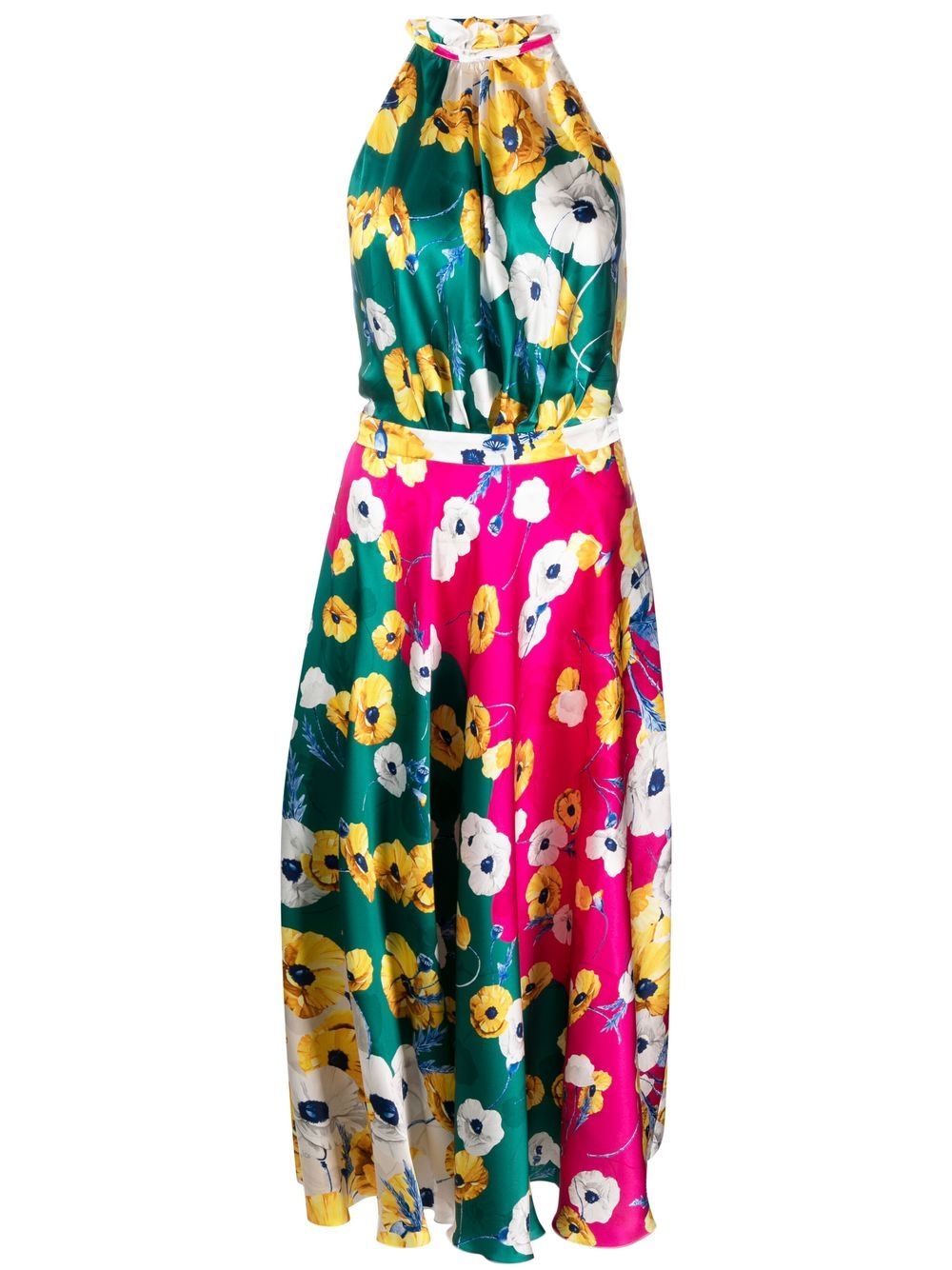 Blossom-print halterneck dress - Pink