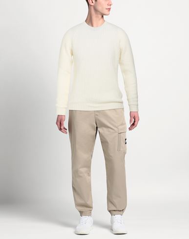Man Sweater Ivory Size L Virgin Wool, Cotton, Polyamide