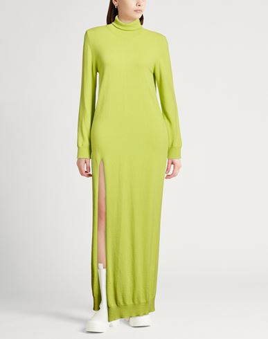 Woman Maxi dress Lime green Size S Virgin Wool, Cashmere