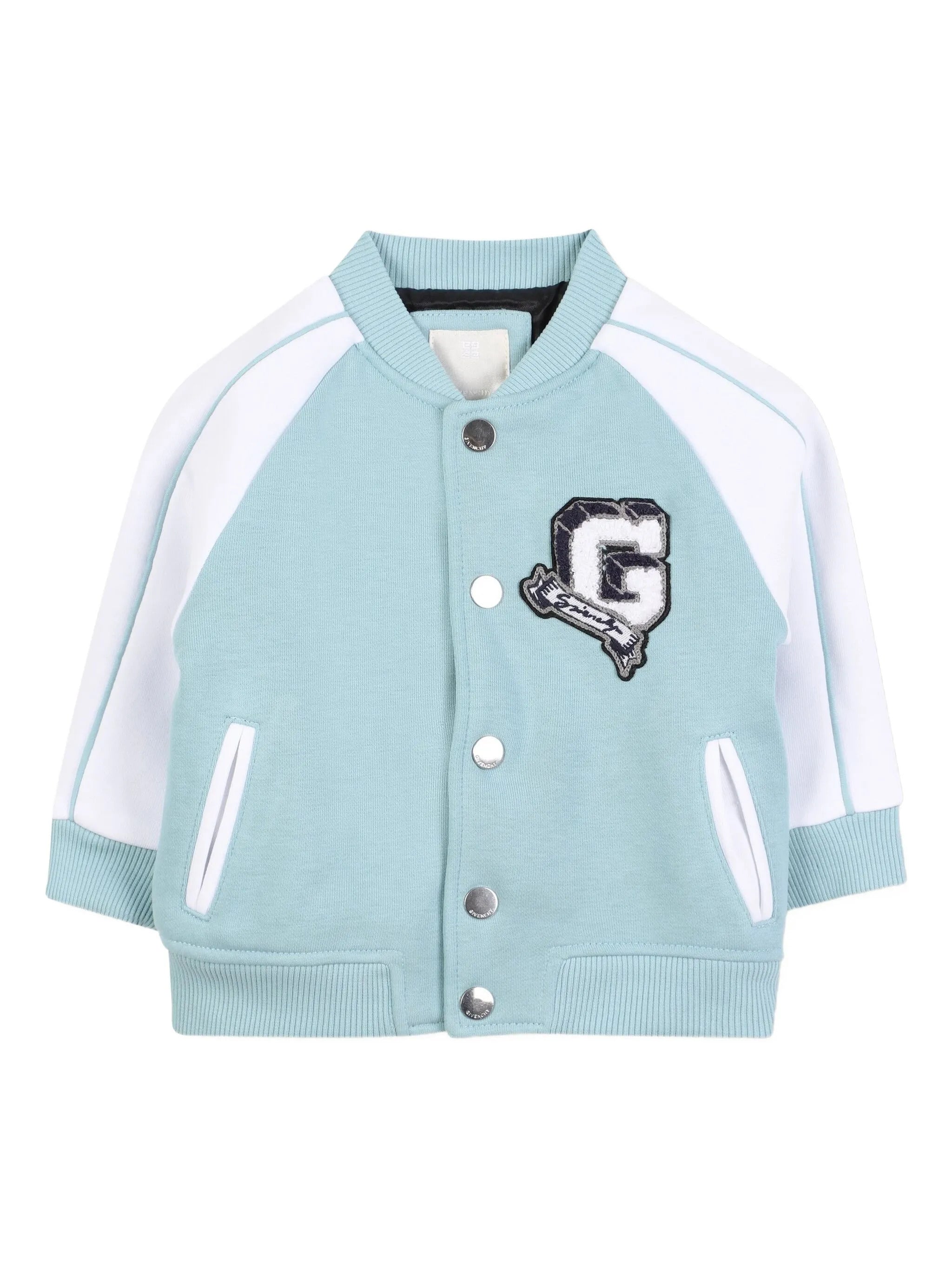 Kids Contrast Sleeve Embroidered Jacket