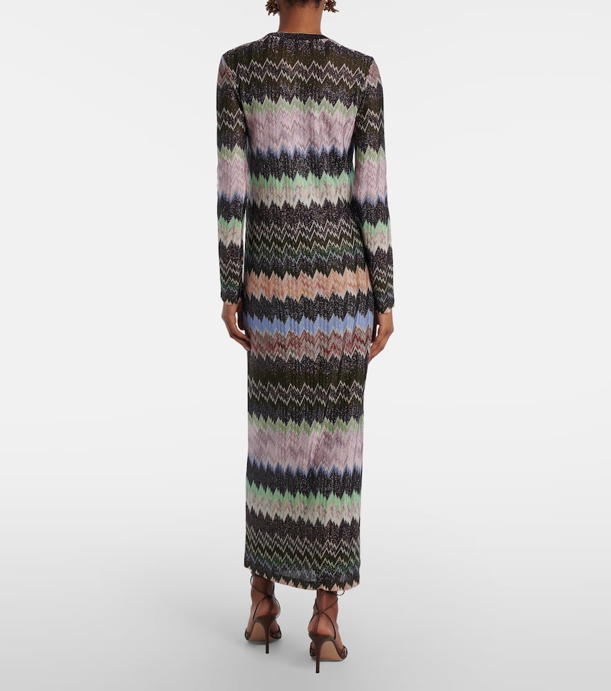 Jacquard lamé maxi dress