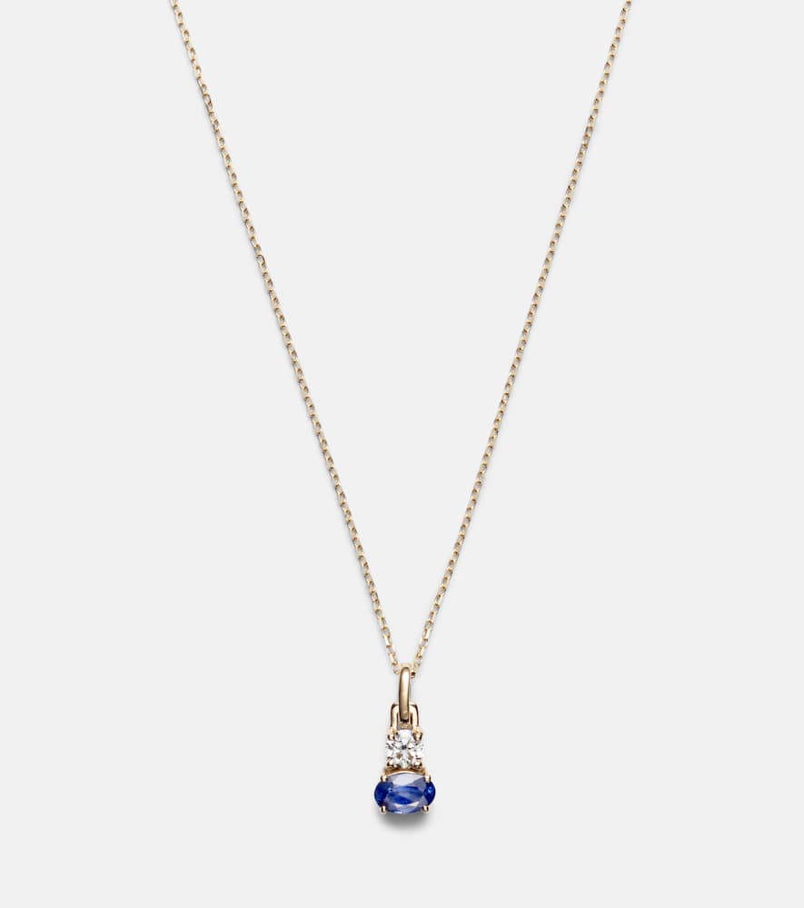 Full Volume 14kt gold (585/1000) necklace with sapphire and diamond