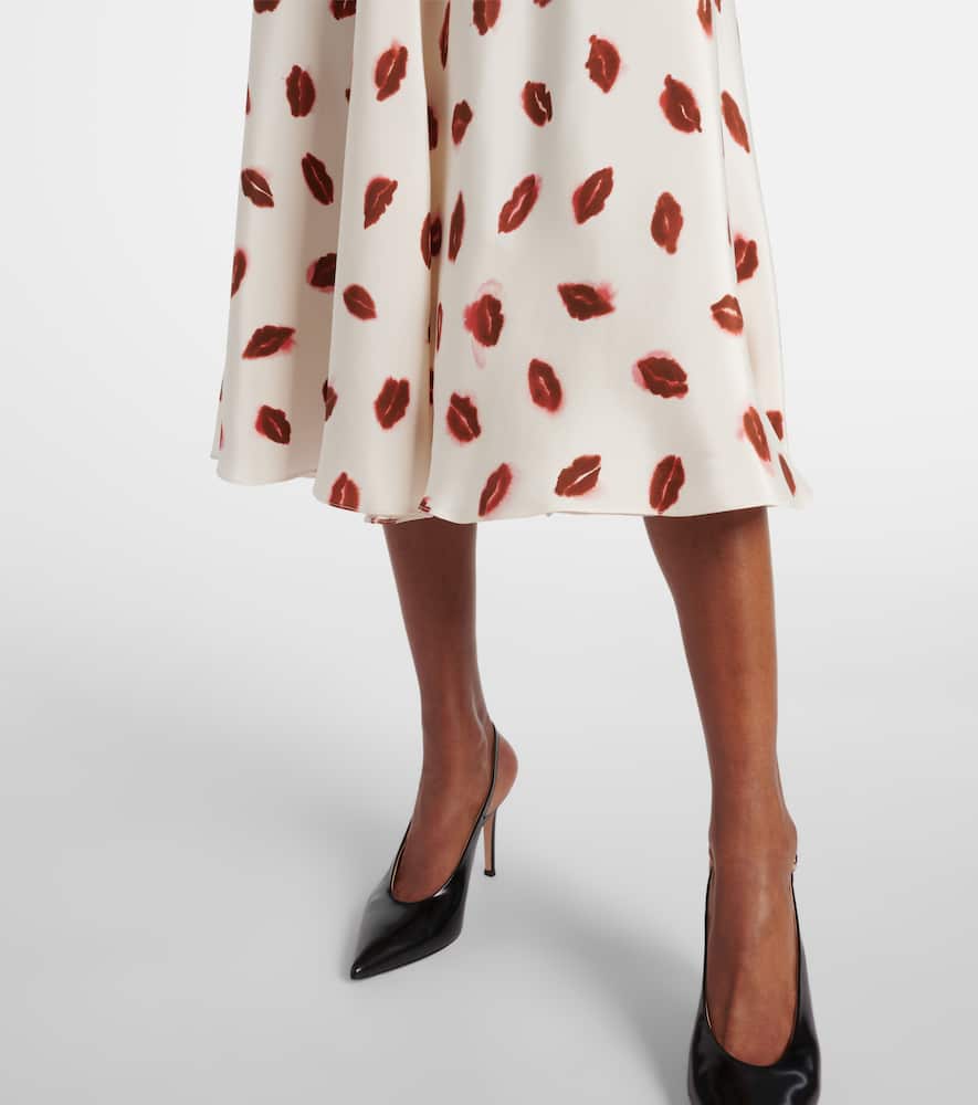 Drina printed silk midi dress