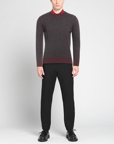 Man Sweater Burgundy Size 34 Merino Wool